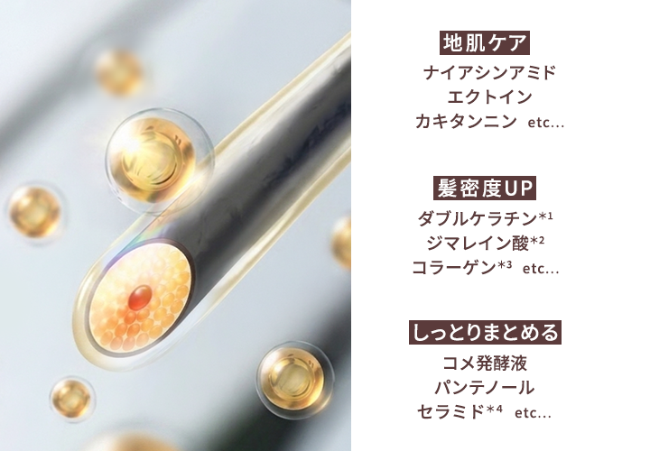 シャンプーの成分構成（地肌ケア・髪密度UP・しっとりまとめる）